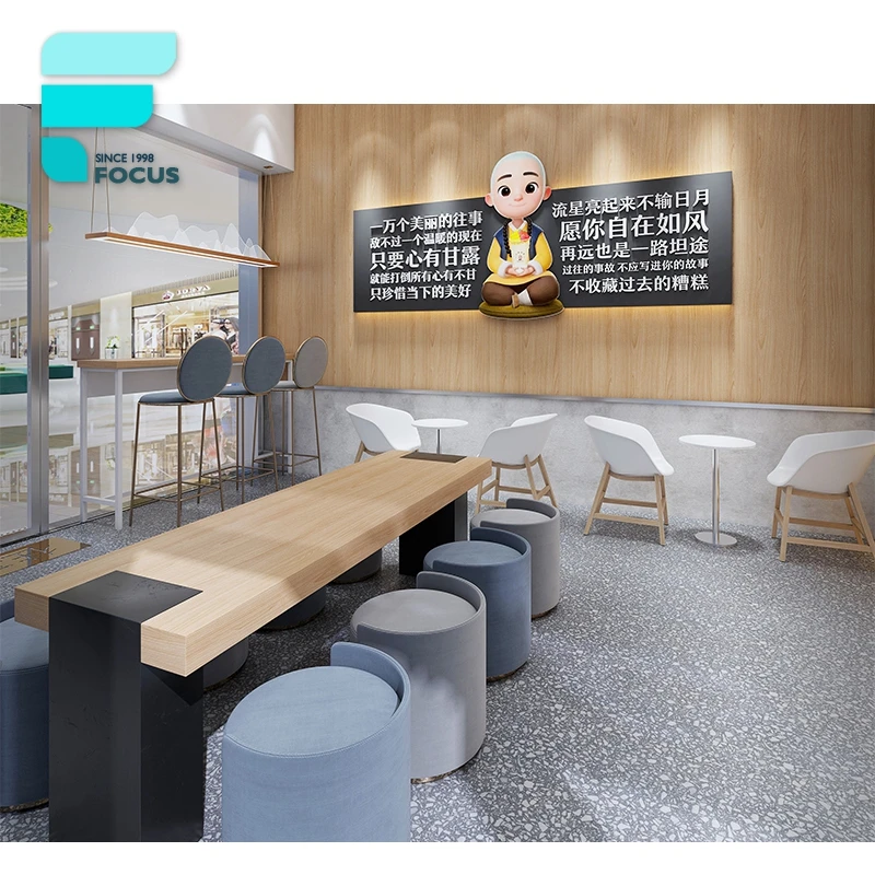 Promotion 3D Max Retail Ice Cream Design Fresh Juice Bar Display Bubble Sale Mall Boba Milk Decoration Modern Shop Tea Kiosk