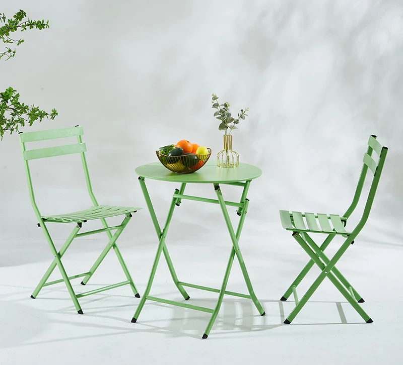 Garden Metal Furniture  Folding Chair Table Outdoor Patio Bistro Furniture