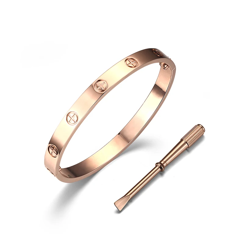 rose gold screw bracelet
