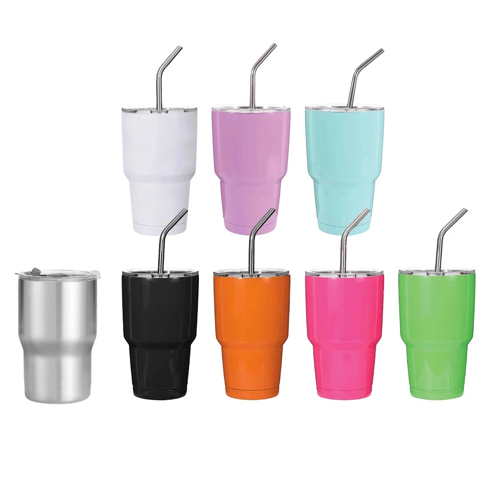 Diy 2oz Sublimation Blank Stainless Steel Tumbler Shot Glass With Lids And Straws For 9129