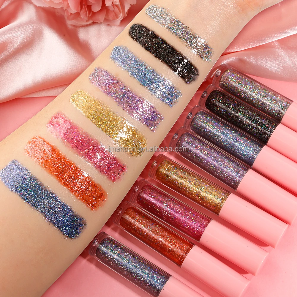 Wholesale Oem Diamond Lip Gloss Makeup High Shine Holographic Gloss