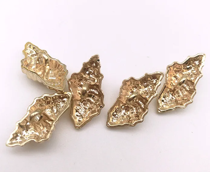 Alloy Starfish Conch Shell Shape Shank Button Metal Sewing Shank Buttons for Clothes