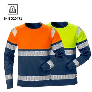 Custom High Visibility Reflective Safety Work Wear Hi Vis Workwear Long Sleeve Coal Mining Mechanical Construction Worker Shirt