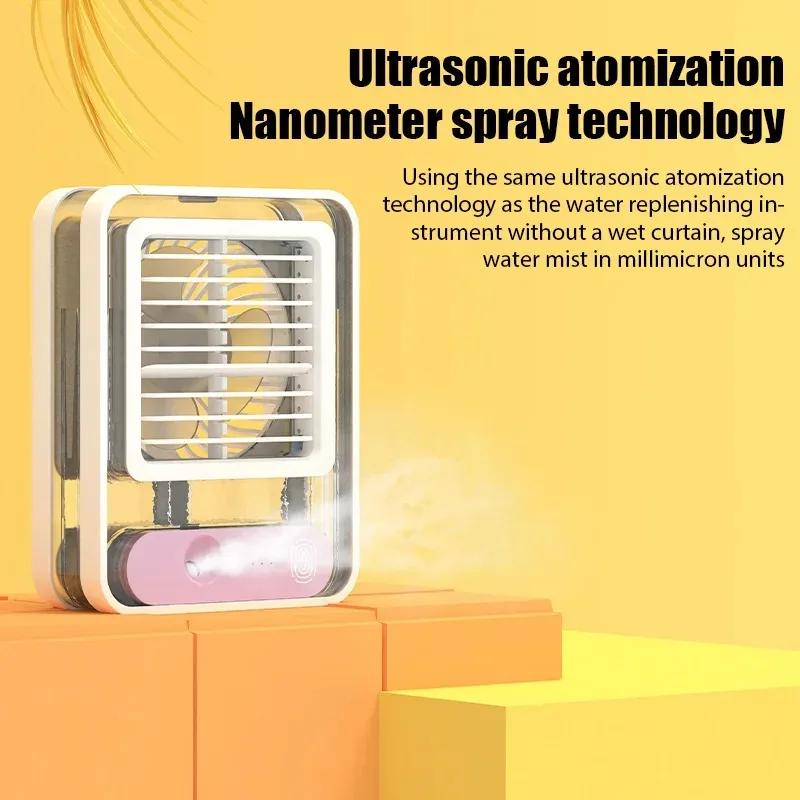 Portable Air Conditioner Fan Household Small Air Cooler Hydrocooling Humidifier Fan Portable Air Adjustment For Office 3 Speed_voghion.com