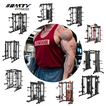 Factory - Direct High - Quality Multifunctional Smith Machine - Adjustable Barbell Track & Multiple Attachments
