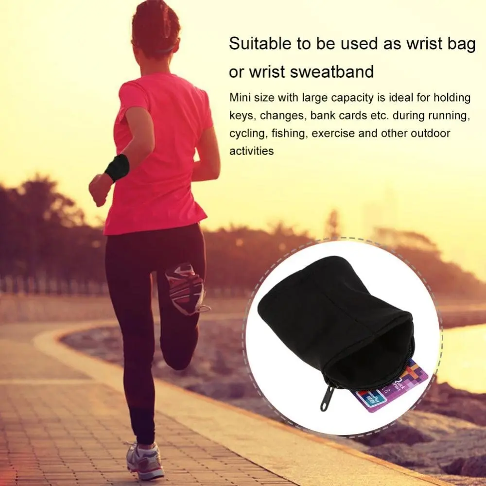 Multifunctional Wrist Band Wallet for Running Polyester Wrist Sweat Bands Wrist Wallet Running