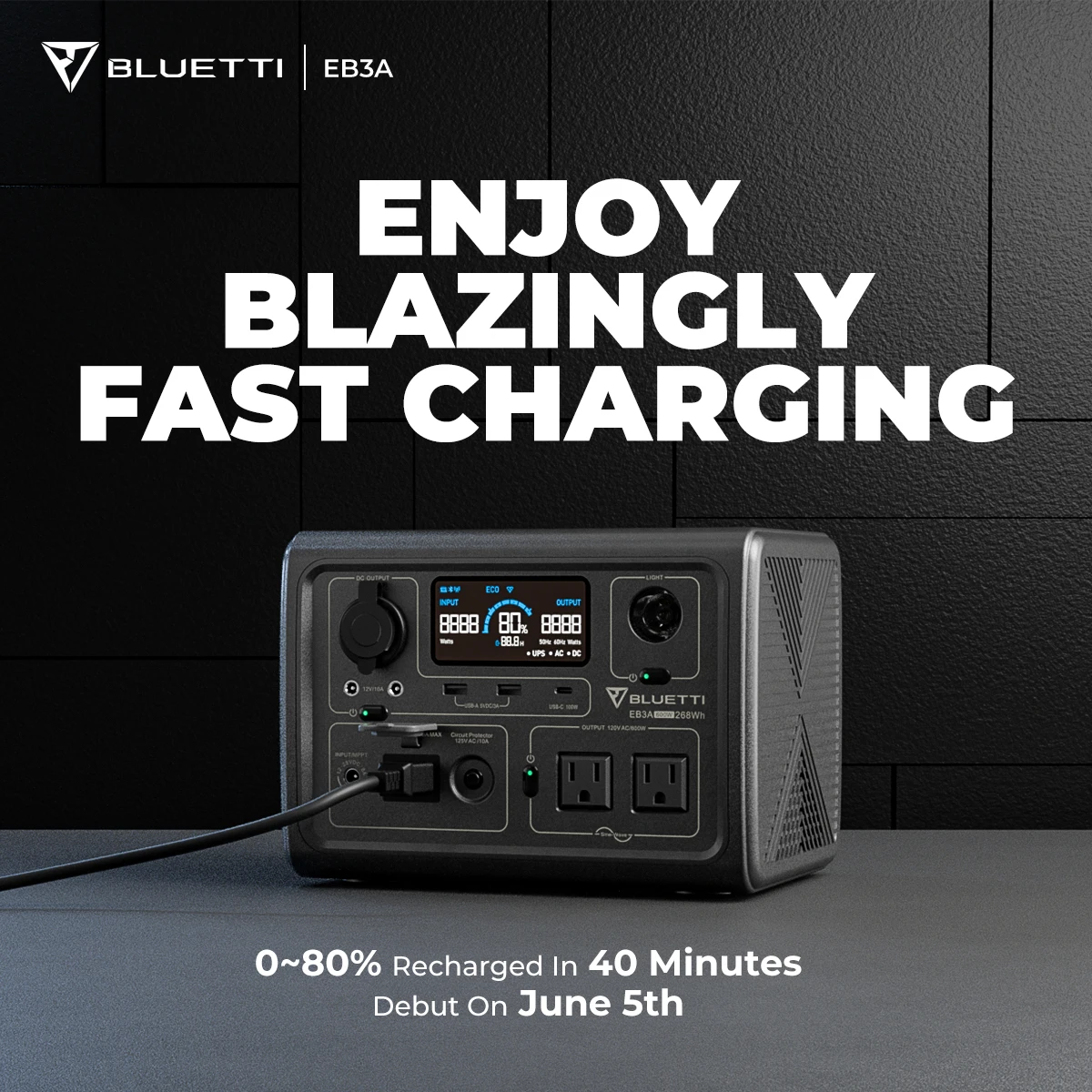 600W Portable Power Station Solar Generator Power Bank Emergency Power Supply for Camping