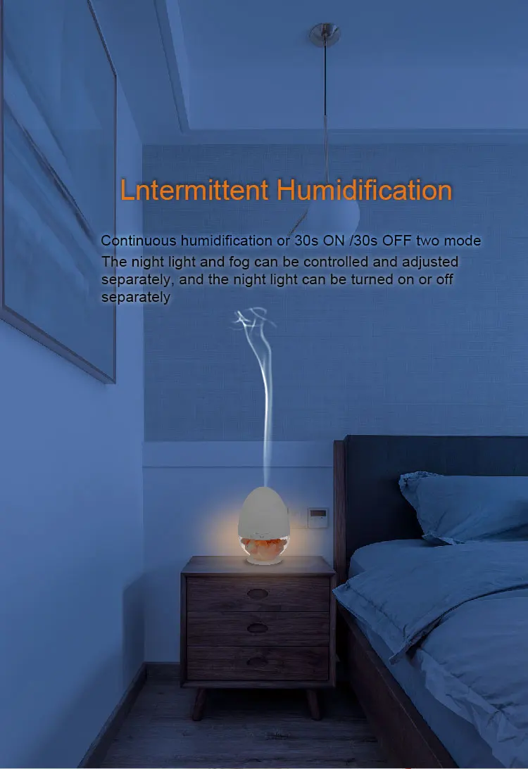 Himalayan Salt Lamp Diffuser,Ultrasonic Humidifier With Cool Mist And