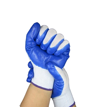 Orange Polyester Smooth Nitrile Palm coated Working Glove