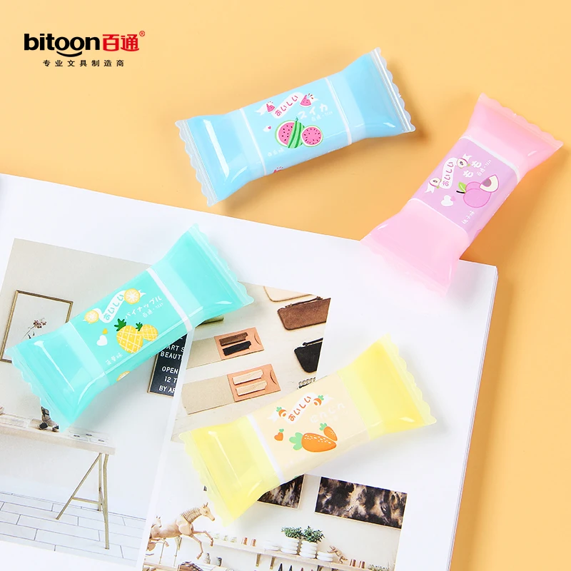 Высококачественная прочная Лента для коррекции экологически чистой пластиковой формы любимые школьные канцелярские принадлежности в форме конфет