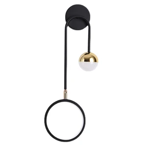 Modern Simple Home Decor Wall Sconces Black Creative LED Double Circle Nordic Style Bedside Wall Light Fixture Indoor Wall Lamp