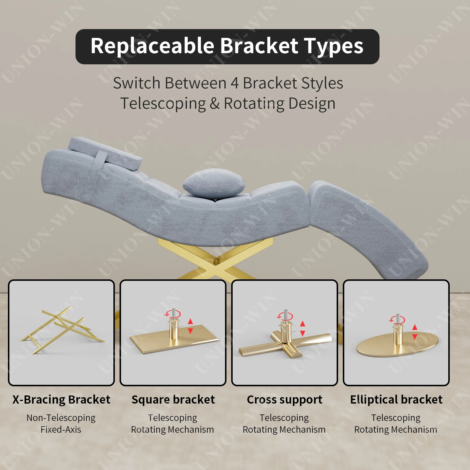 Union Win Curved Lash Bed Modern Eyelash Salon Table
