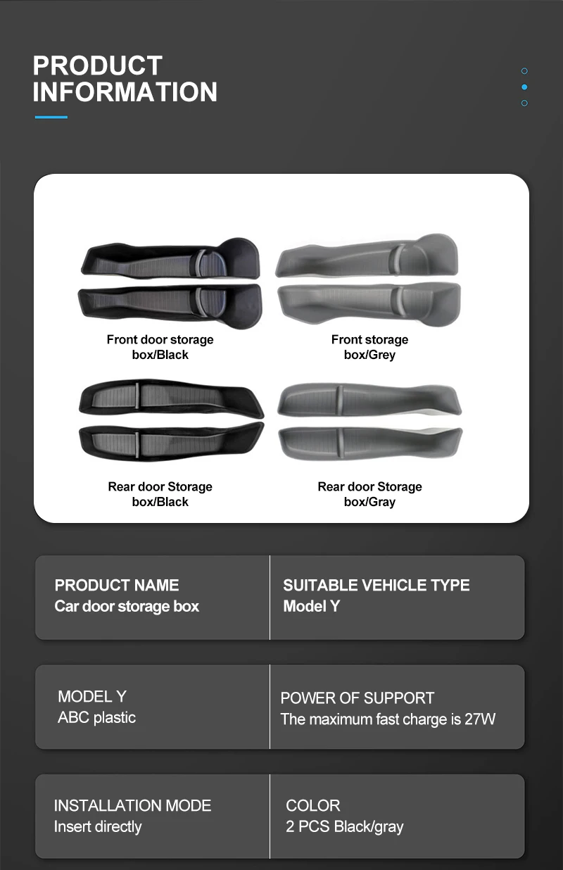 Car Door Storage Box Armrest Box Accessories For Tesla Model Y Buy