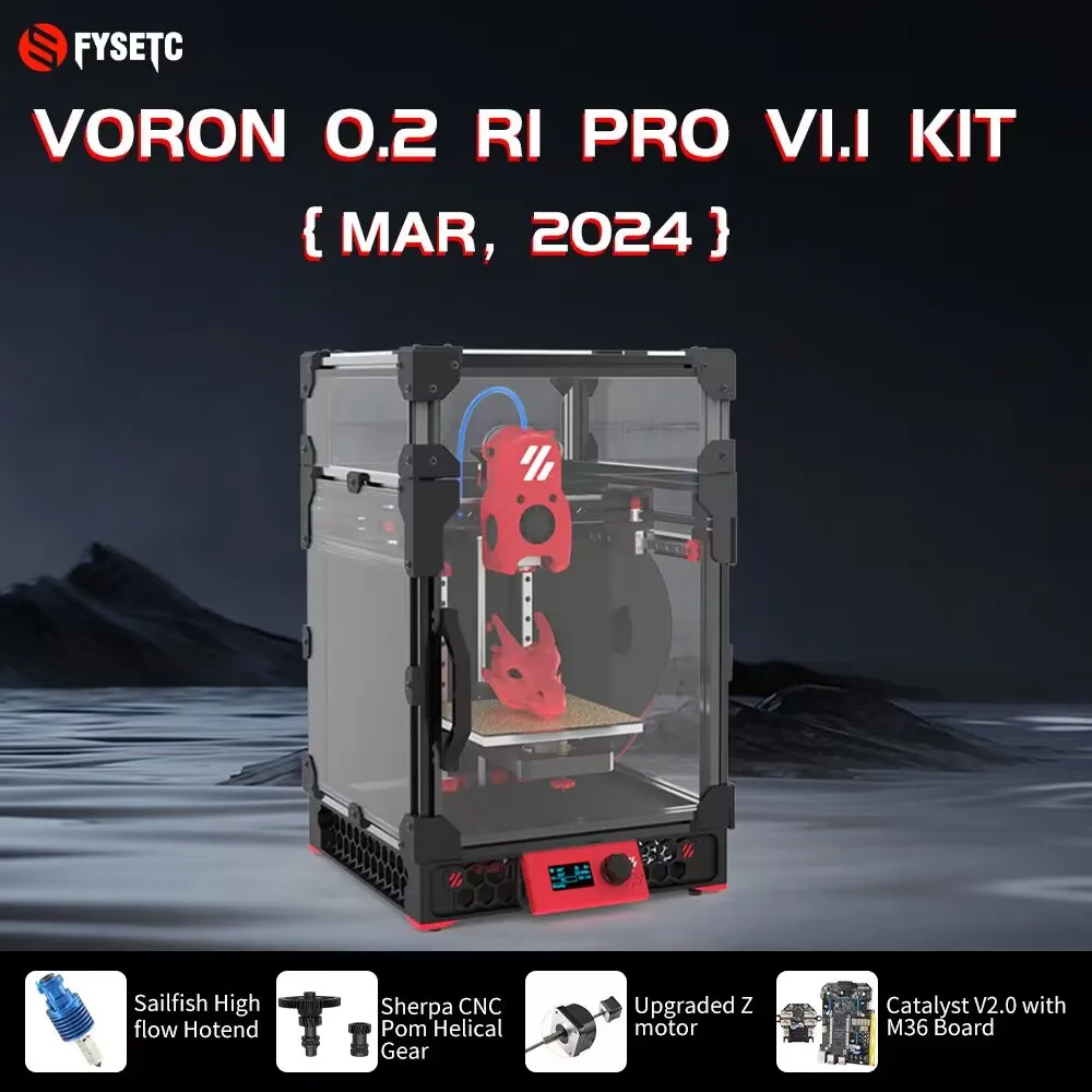 FYSETC VORON 0.2 R1 PRO コアキシ3Dプリンター CATALYST V2.0基板付き