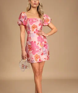 Women's Summer Casual Floral Pattern Midi Length Dress Square Collar Short Sleeve Empire Breathable Material Customizable ODM