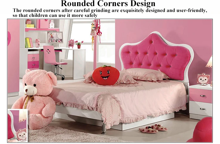 Modern Pink Princess Bedroom Set Children Bed Room Furniture Kids Girls ...