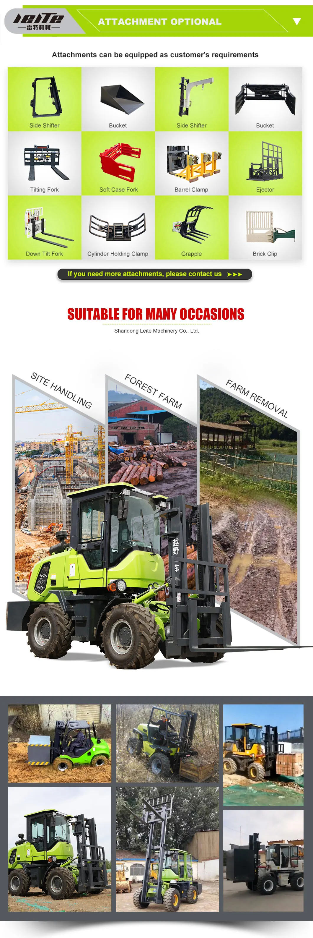 Multifunctional Diesel Rough Terrain Forklift Articulated Forklift Maximum Power China Factory All Terrain Forklift Truck