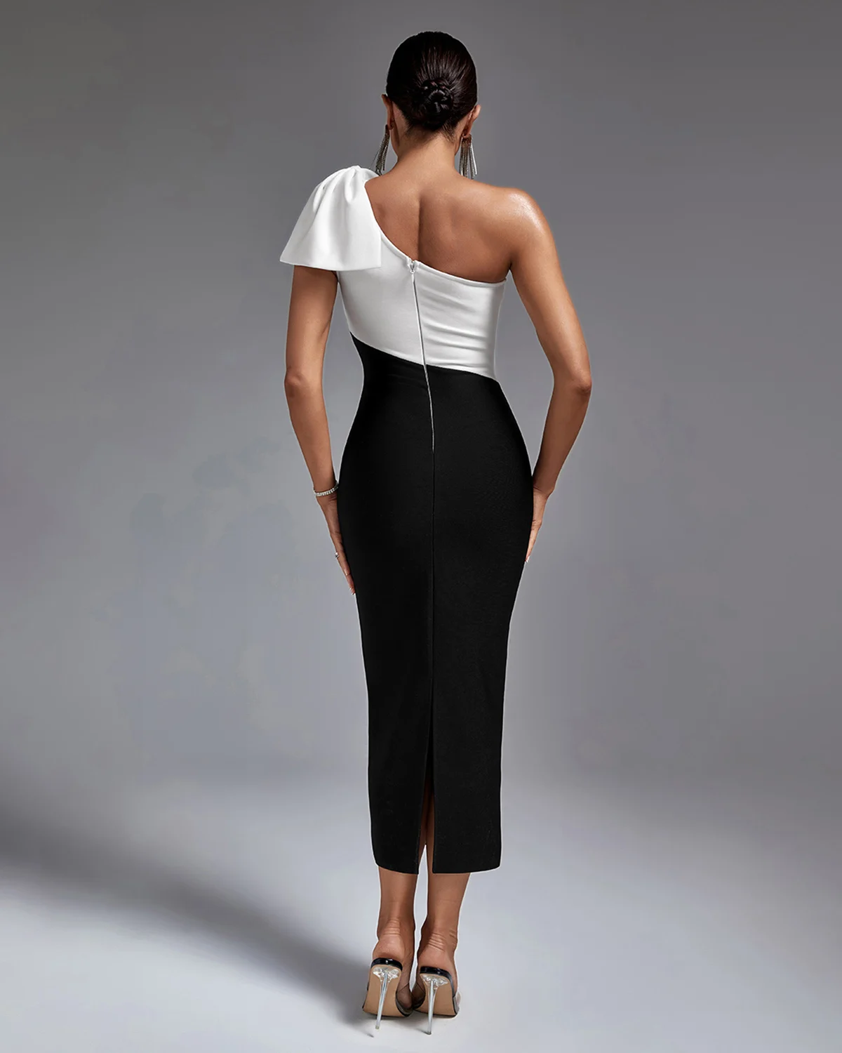 Ocstrade Verano Casual Dress Black And White Bandage Dress One Bow