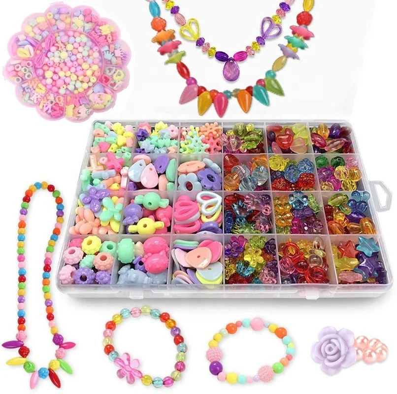 550+Pcs Pony Beads Kit for DIY Bracelet Nacklace Ring Jewelry