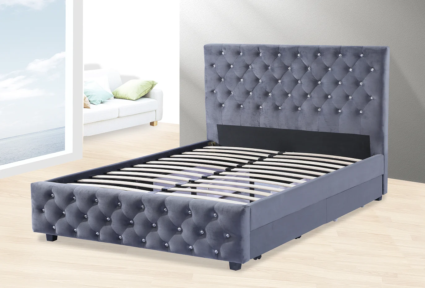 Modern Simple New Style Upholstered Bed with Storage
