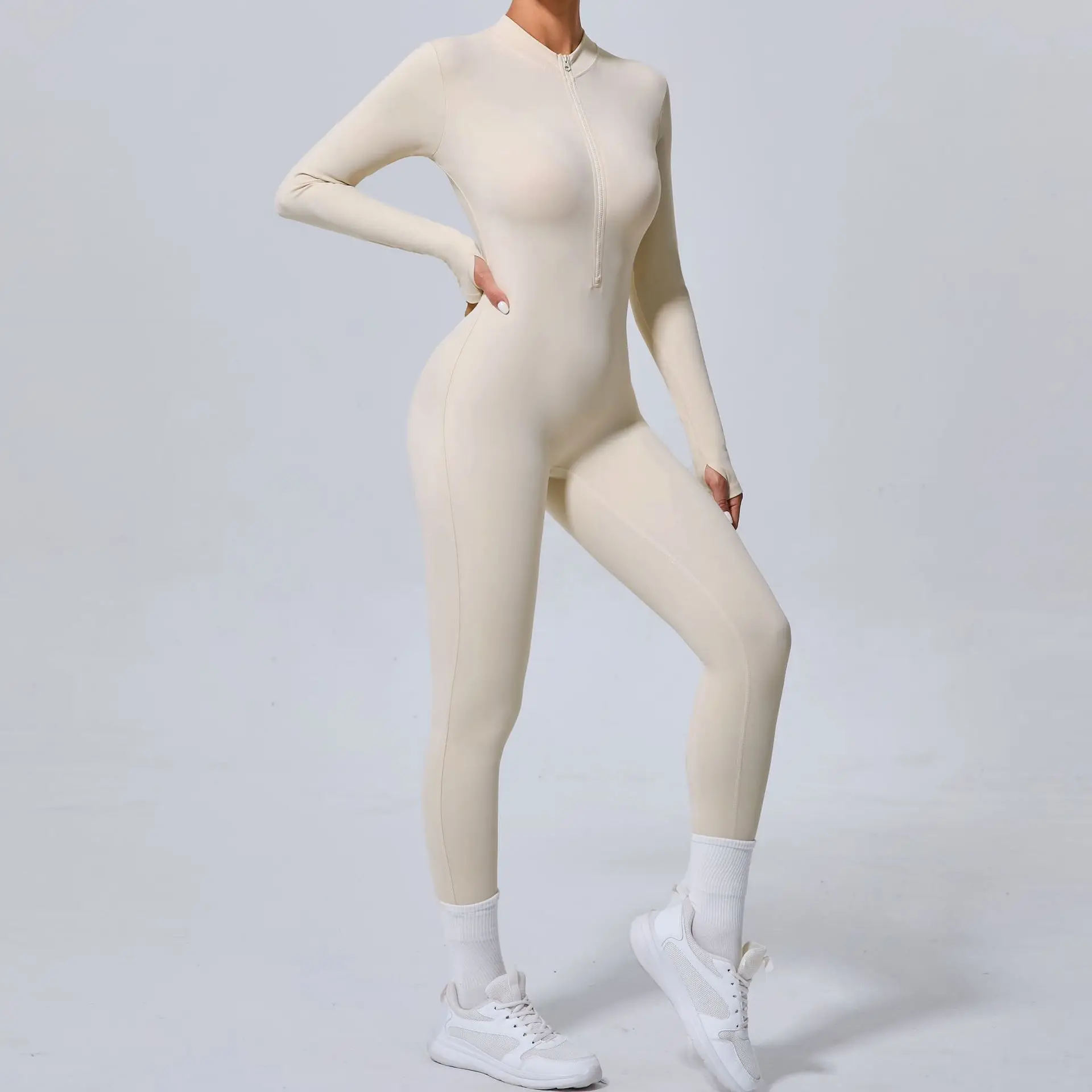 Seamless Yoga Jumpsuit - Ribbed One-Piece Fitness Bodysuit main image 0