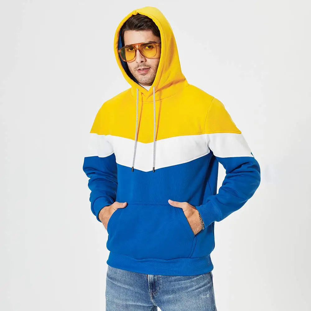 High Quality Clothing Men's Patchwork Hooded Sweatshirts Printed ...