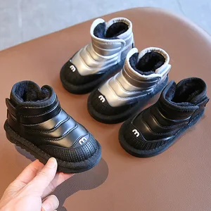 Children's Snow Boots Thickened Soft Warm Waterproof TPR Snow Boots Winter Round Toe Children's Shoes for Climbing