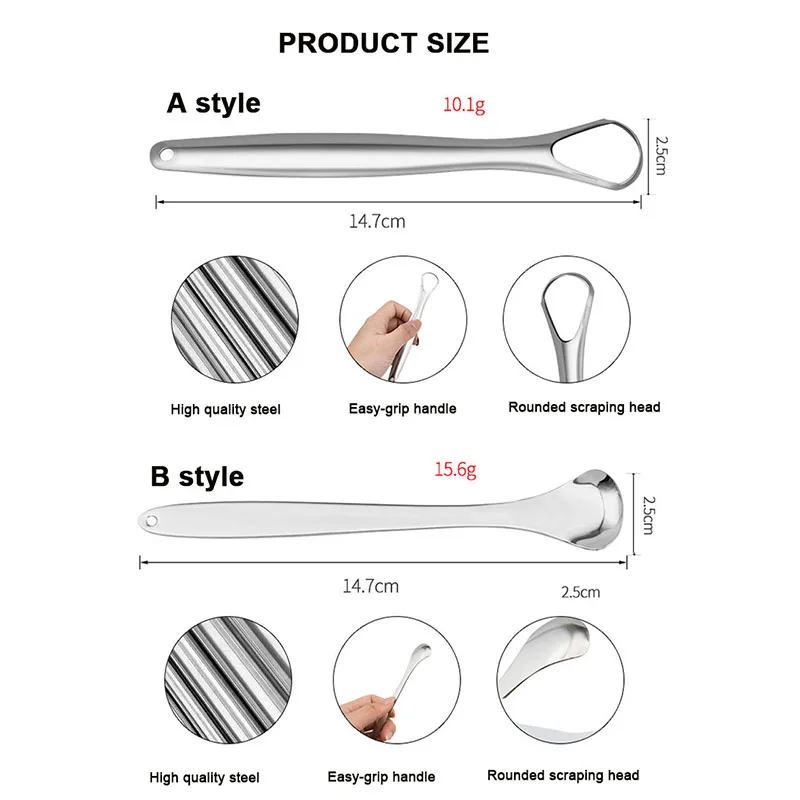 U Shape Rose Gold Tongue Scraping Private Label Case Oral Cleaner Stainless Steel Tongue Scraper With Handle