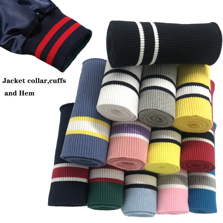 High quality 2*2 knitting rib collar cuff fabric for jacket details