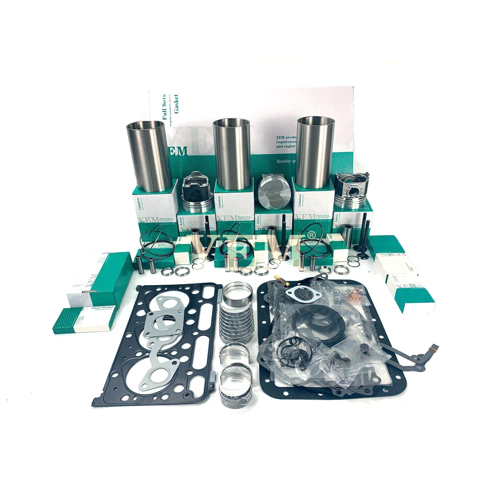 For Kubota D1503 Cylinder Liner Kit and Gasket Kit With Engine Bearing Valve Guide Seat Excavator Engine Part
