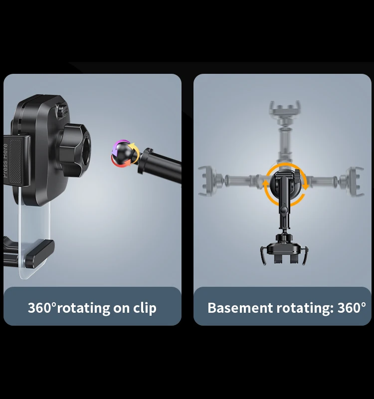 C261 Yesido 360 Degree  Rotation Car Mount Retractable Car Phone Holder Telescopic Arm Suction Phone Holder