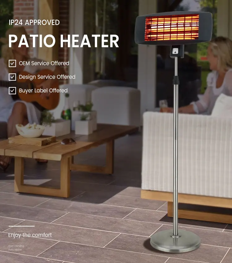 Adjustable Height Quartz Heating Waterproof 650w 1300w 2000w Commercial