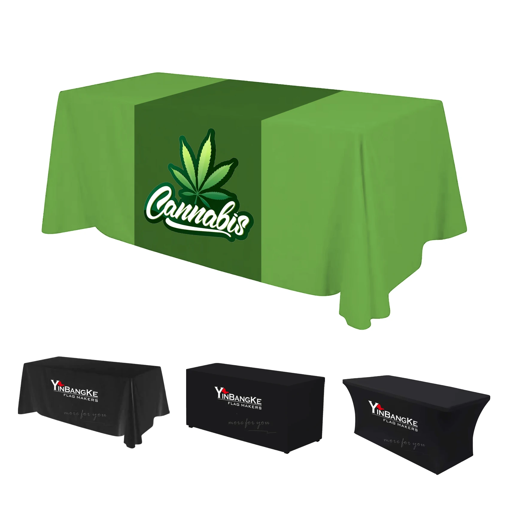 Custom Printed Rectangle Tablecloths 4ft 6ft 8ft for Business Advertising Events & Exhibitions Featuring Logo & Company Name