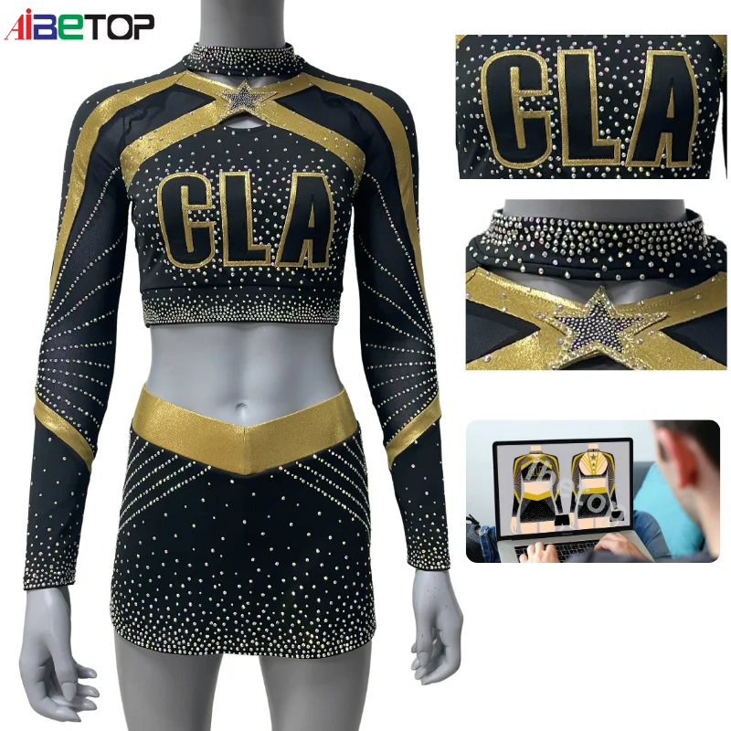 Blue Spandex Custom Cheerleading Uniforms Wholesale Cheerleading ...