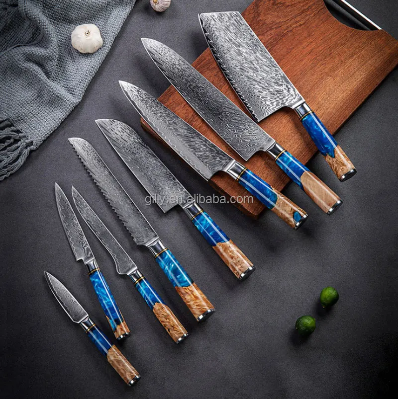 Set di coltelli da cuoco da cucina giapponese professionale carne pesce  affettare verdure Cutter coltello da macellaio in acciaio inossidabile con  scatola