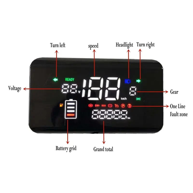 48v 60v 72v Electric Scooter Scooty Speed Instrument Meter Power