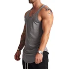 China New Men's Tank Tops Workout 100% Cotton Summer Bodybuilding Muscle Tank Top