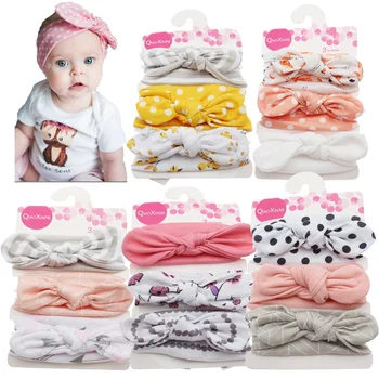 Wholesale Baby Hair Accessories 3 Pcs/card Kids Turban Knot Headband for Girls Gift