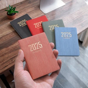Leather 2026 A7 Planner Mini Pocket Notebook 365 Days Daily Weekly Monthly Calendar Schedule Organizer with Hardcover