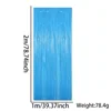 Cortina de lluvia de seda fluorescente azul de 1x2 metros.