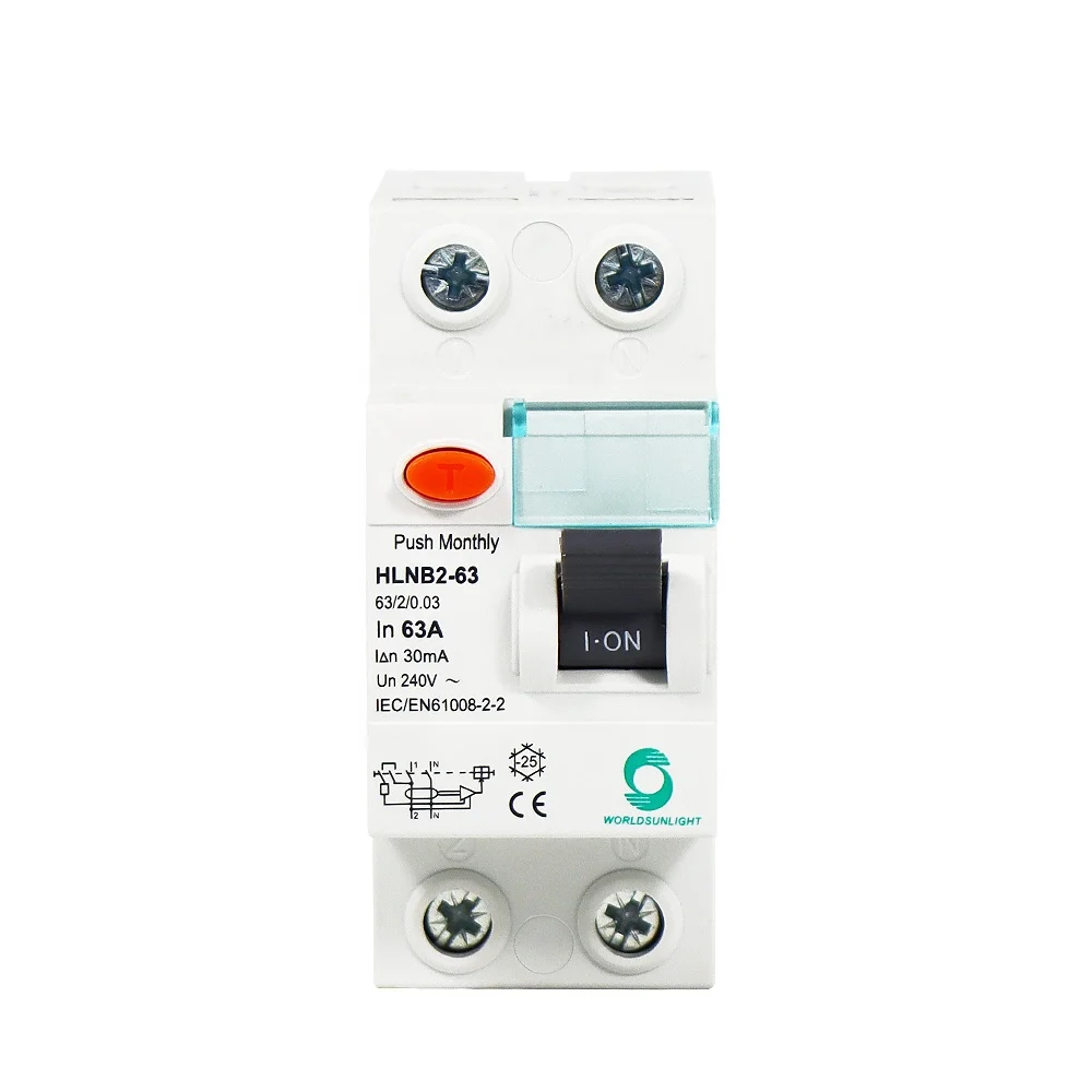 CE HLNB2 2P 63A C Curve 30ma 2pole 240V Residual Current Circuit Breaker Rccb