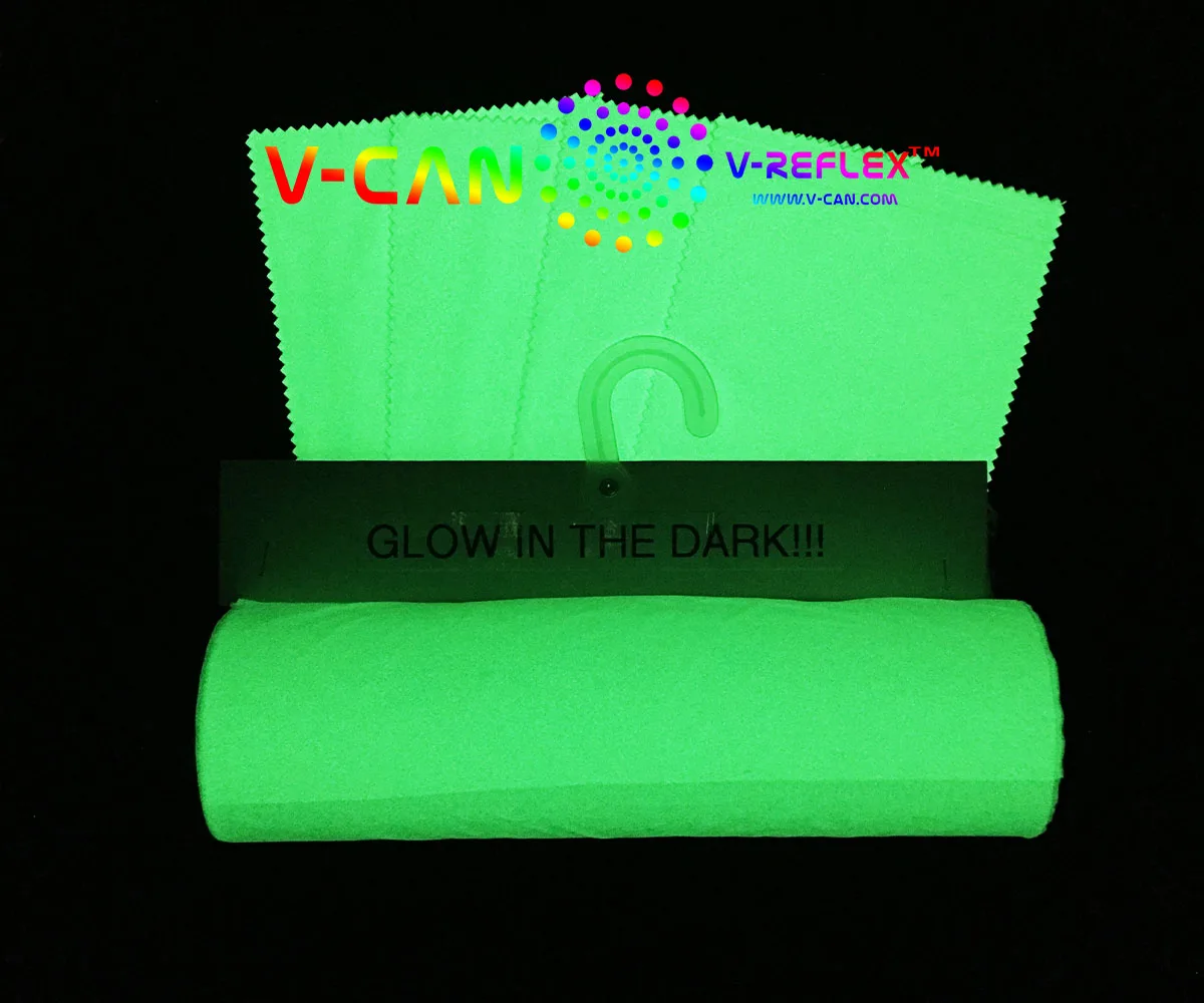 Glow in the Dark Green Color Luminous Reflective Fabric Nylon Material Reflective Iridescent Fabric Soft for Stylish Clothes
