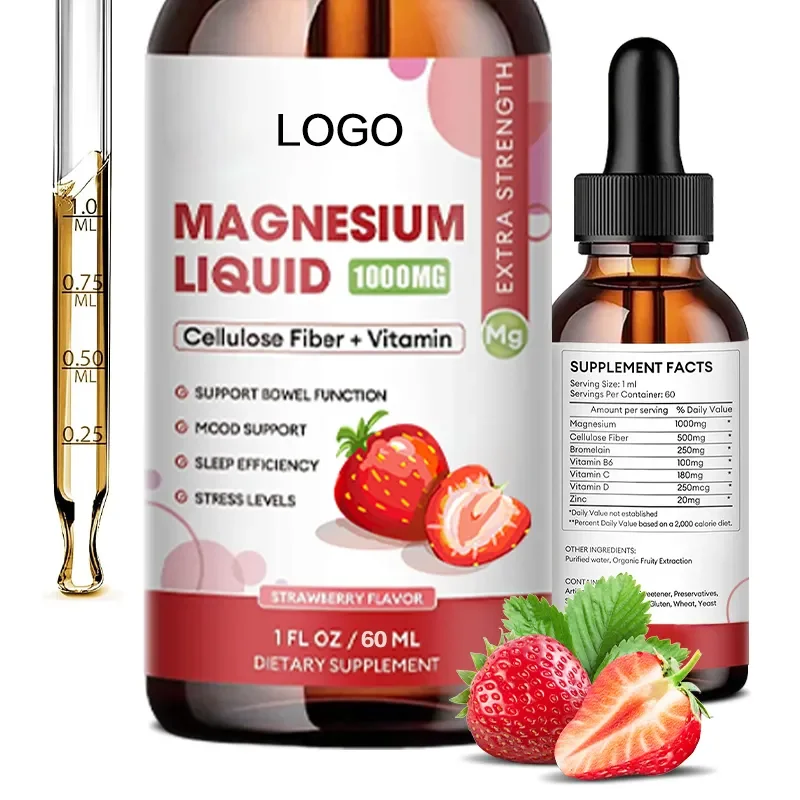 Private Label OEM Fiber Bromelain Vitamin B C D Magnesium Glycinate Supplement Magnesium Liquid Drops details