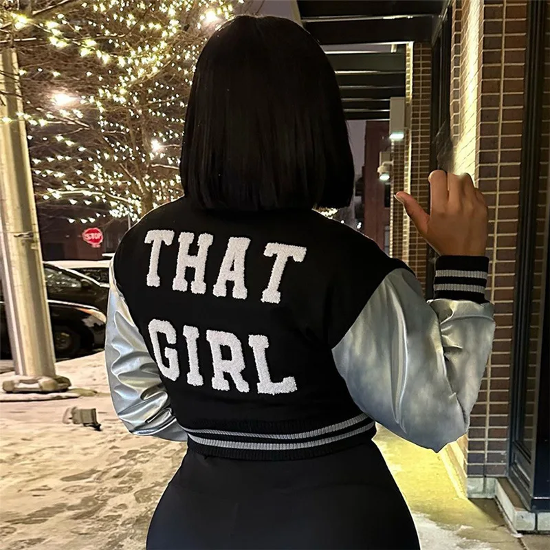 Veste Bomber Femme En Coton - Style Baseball Rayé - Manches Longues, Boutons - Printemps/Hiver - Coupe-Vent Léger - 13
