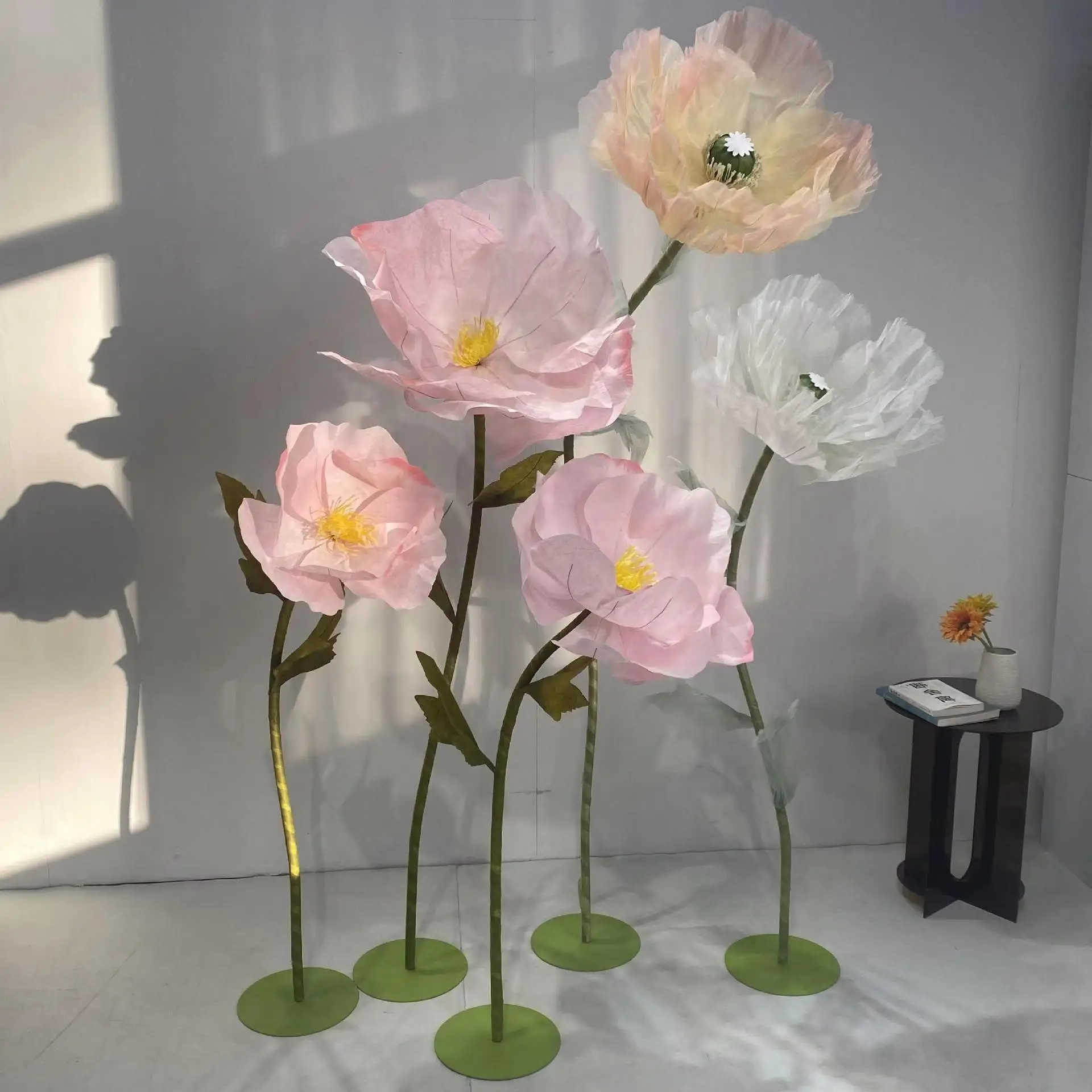High Quality Luxury Giant Artificial Flowers Paper Flower Silk Giant