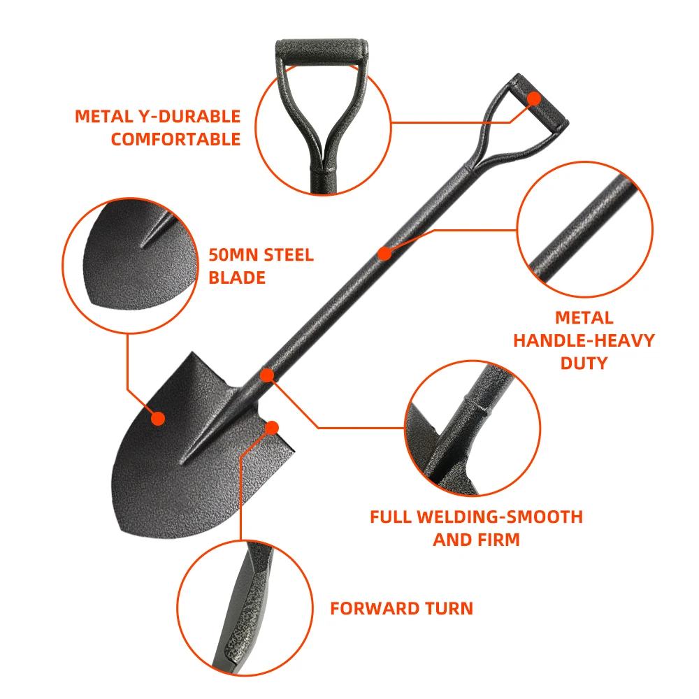 product agriculture tools steel farm garden spade metal shovel  with metal handle-3