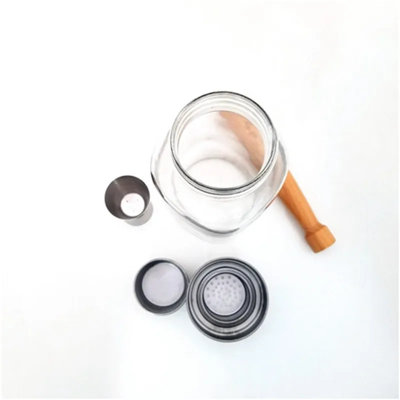 
Высокое качество стеклянная банка с завинчивающейся крышкой стиль стеклянный шейкер/стекло лед вибрационное сито подачи 