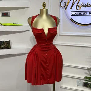 STOCK Buttons Down Women Dress Flare Mini Dress Plus Size Casual Dress S-2XL