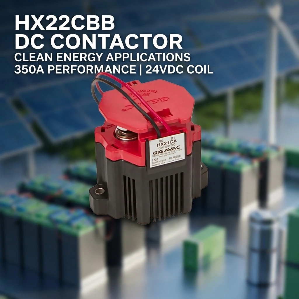 คอนแทคเตอร์กระแสตรง (DC Contactor) แบบปิดสนิท (Hermetic) คุณภาพสูงรุ่น HX22CBB สำหรับ Sensata-Gigavac 350 A, 24 VDC, 1500 VDC ตอบสนองเร็วเป็นพิเศษสำหรับระบบพลังงานแสงอาทิตย์