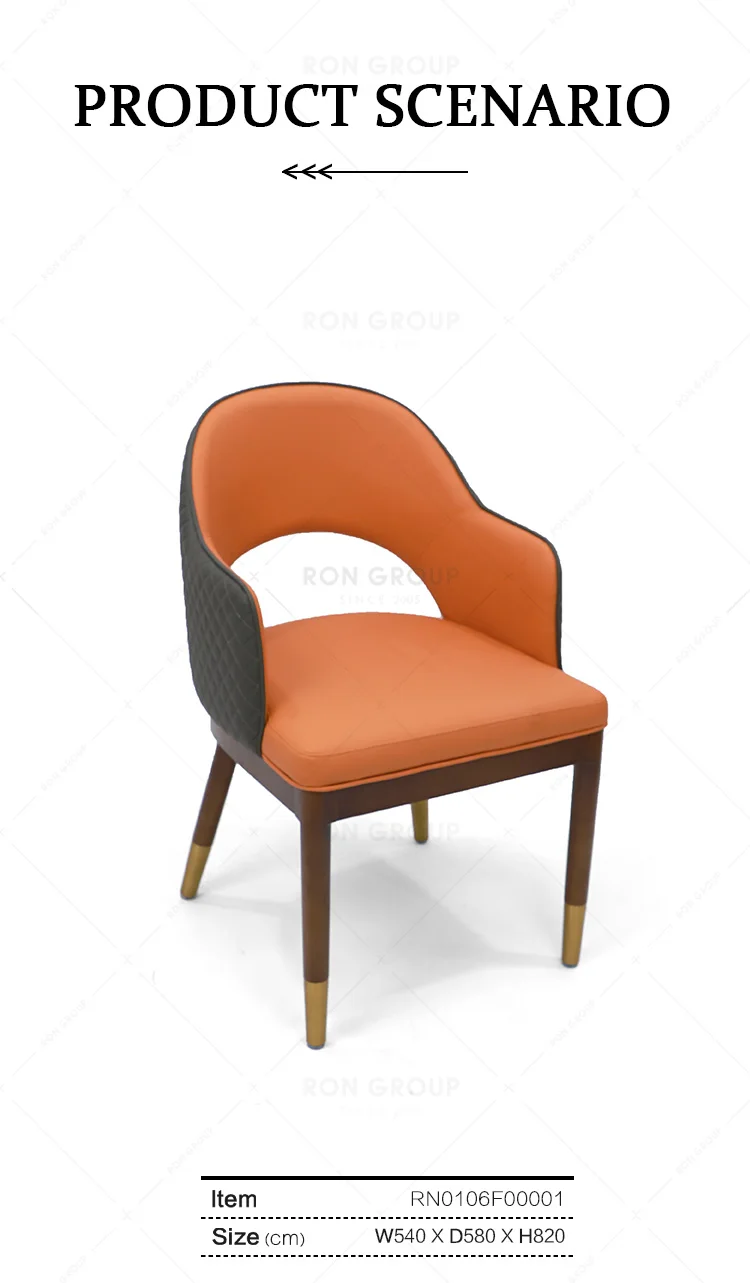 Contemporary Design White Wax Wood Dining Chairs with PU Leather Soft Pack Restaurant Hotel Use Living Room Bedroom Hall